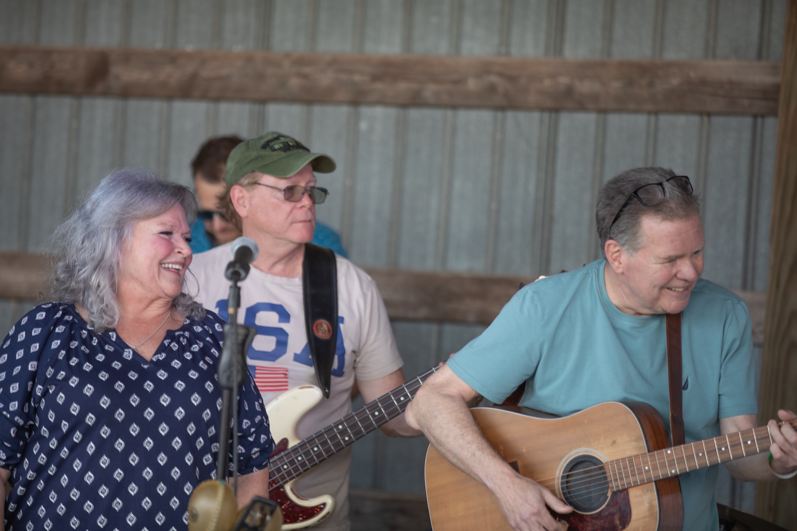 Musicians performing together at an event