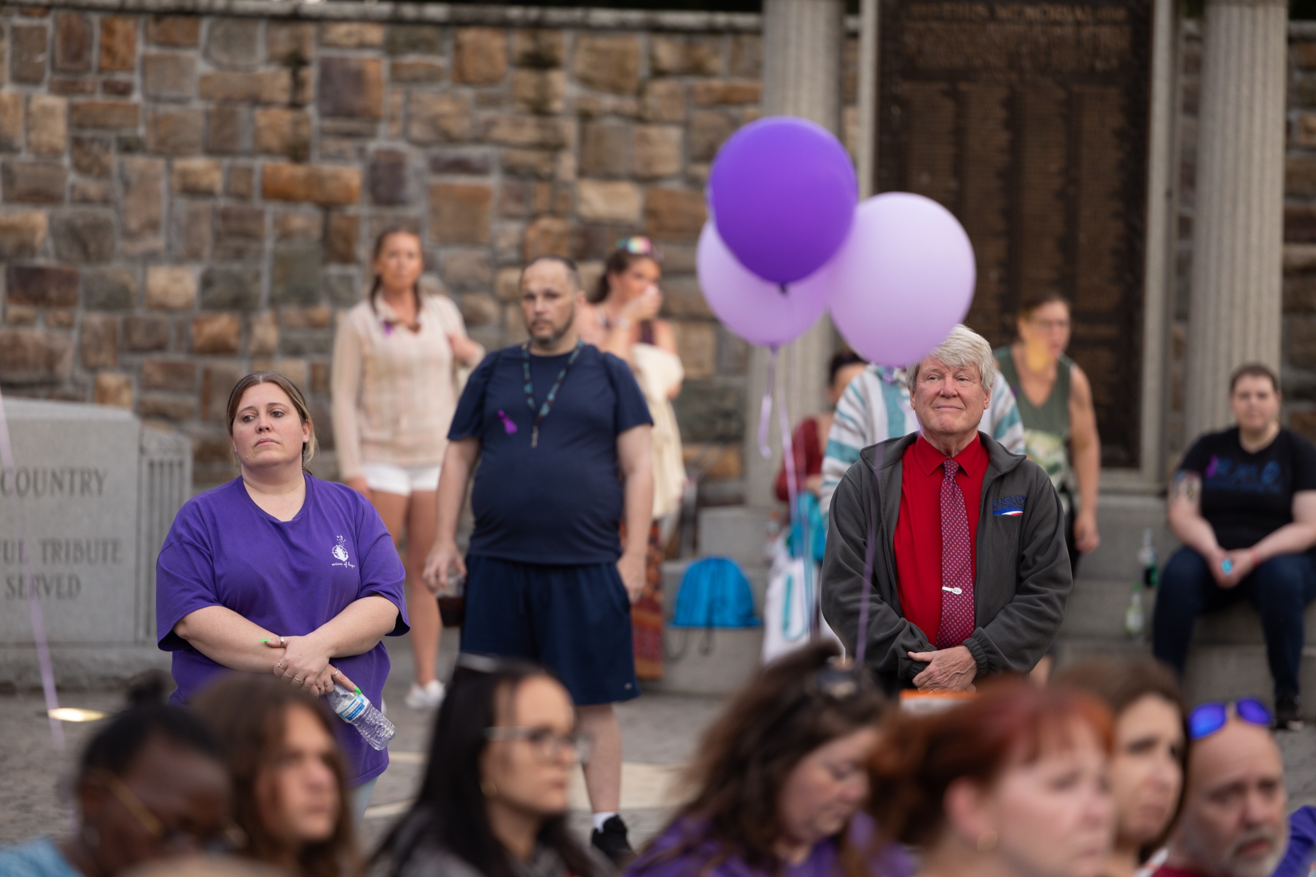 Crowd gathered for an outdoor community celebration